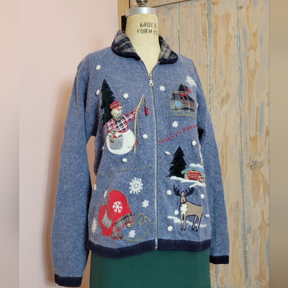 Cadet Blue Holiday Sweater - Picture 2 of 5